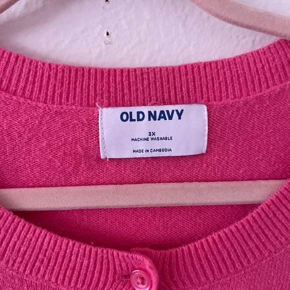 Cotton Blend Pink Cardigan, 3x - Picture 2 of 7